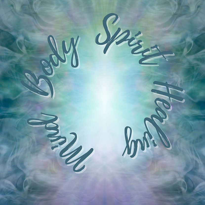 The words MIND BODY SPIRIT HEALING - AlexaMD
